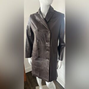 Calvin Klein Dark Brown Lambskin Leather Jacket